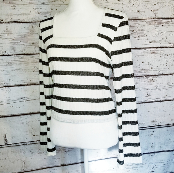 Ten Sixty Sherman Glittery Striped Top - Picture 2 of 8